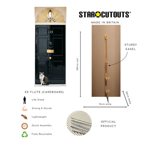 10 Downing Street Door with Larry the Cat Lifesize Cardboard Cutout 189cm Product Gallery Image