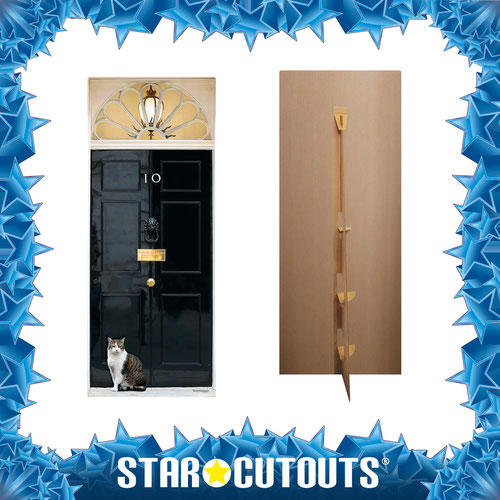 10 Downing Street Door with Larry the Cat Lifesize Cardboard Cutout 189cm Product Gallery Image
