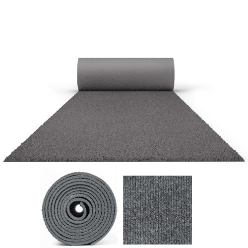 10 Metres Exhibition Quality Ribbed Heavy Duty Grey Carpet Runner 2 Metres Wide Product Gallery Image