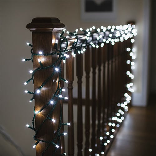 100 Cold White Battery Operated LED Outdoor & Indoor Lights 50m