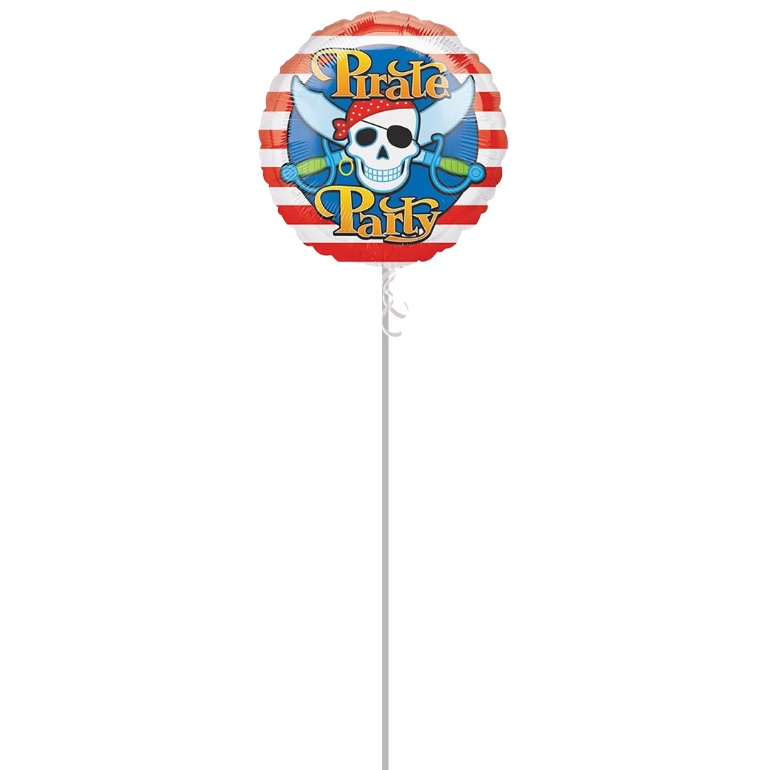 Pirate Party Round Foil Balloon - Inflated Balloon in a Box Product Gallery Image