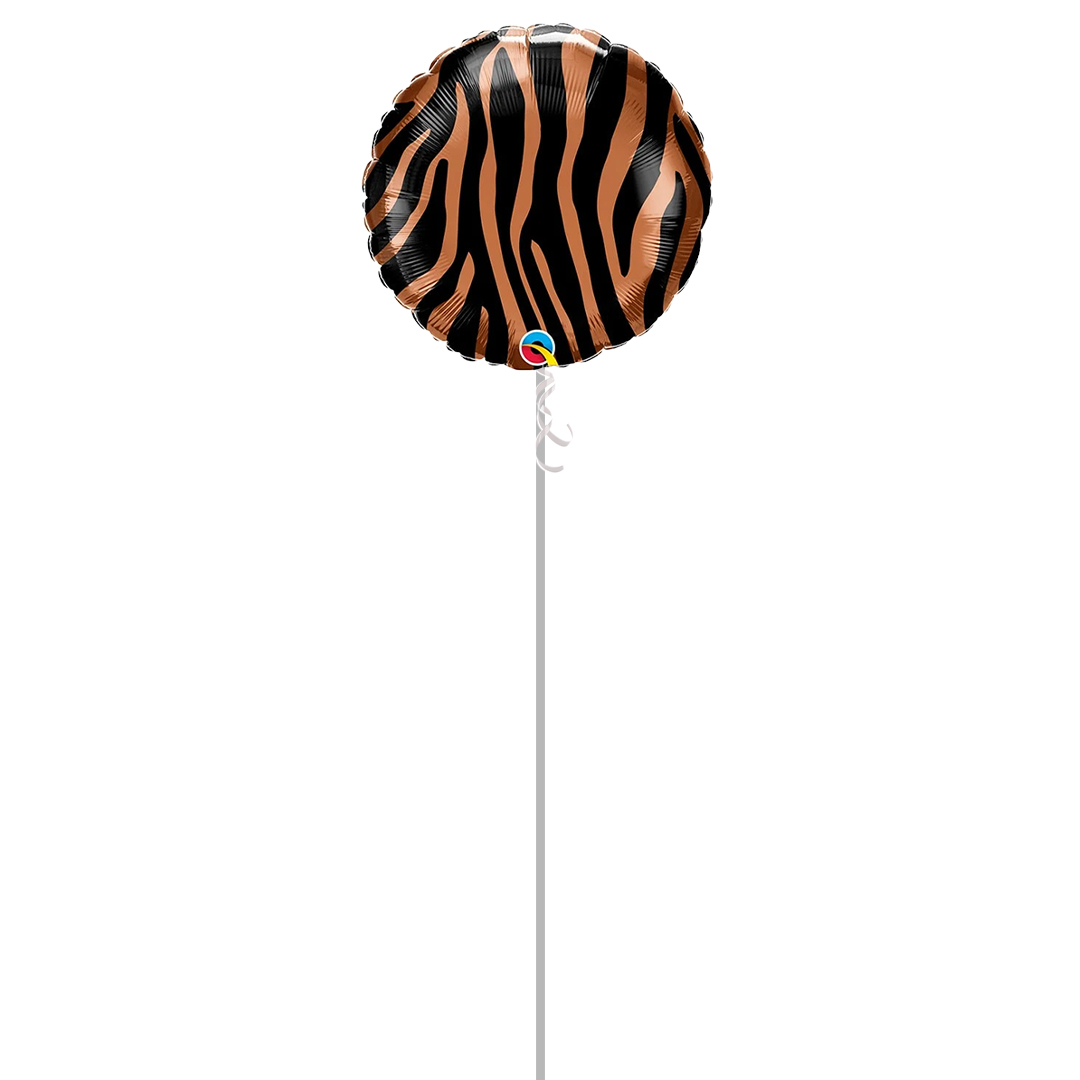 Tiger Stripes Pattern Foil Helium Qualatex Balloon - Inflated Balloon in a Box Product Gallery Image