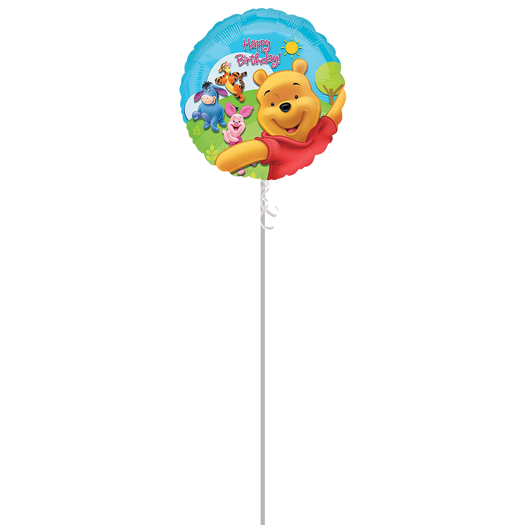 Winnie The Pooh & Friends Sunny Happy Birthday Round Foil Helium Balloon - Inflated Balloon in a Box Product Gallery Image