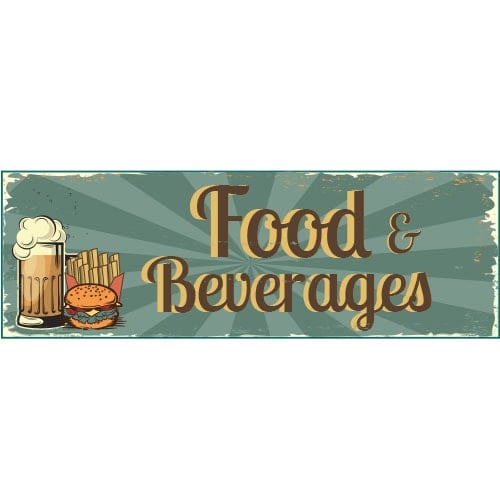 1950s Food And Beverages PVC Party Sign Decoration 60cm x 20cm Product Image