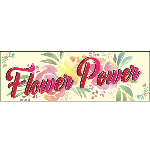 1960s Flower Power PVC Party Sign Decoration 60cm x 20cm Product Image