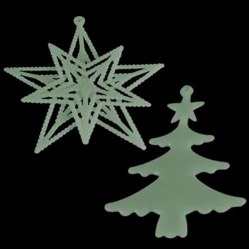 Assorted Glow In The Dark Tree Decorations - Pack of 2 Product Gallery Image
