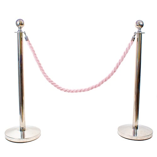 2 Prestige Chrome Poles With 1 Pink Braided Rope Product Gallery Image