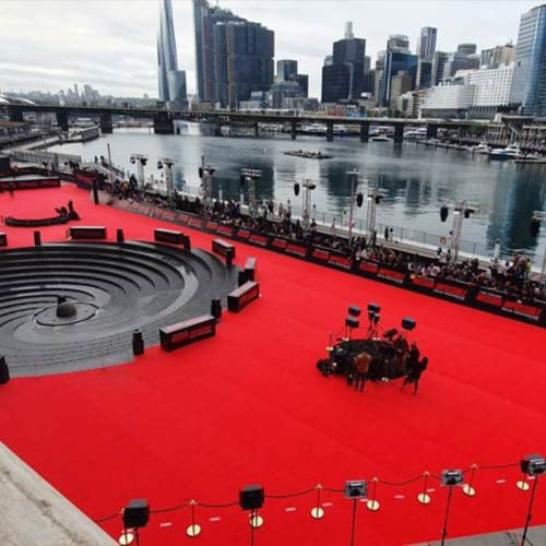 1 Metre Wide Deluxe Exhibition Quality Ribbed Heavy Duty Red Carpet Runner Product Gallery Image