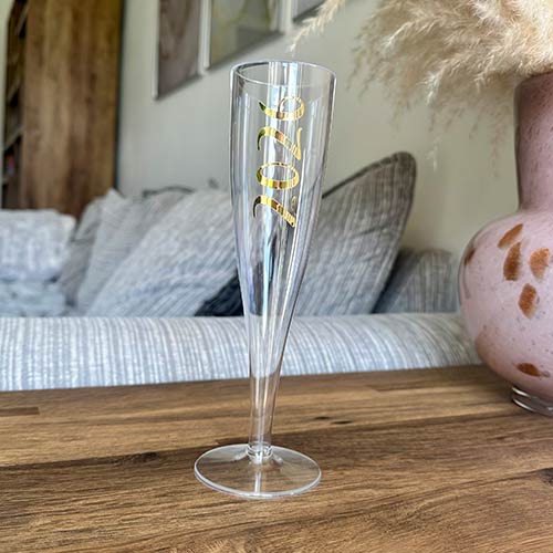 2026 New Year's Eve Party Champagne / Prosecco Clear Plastic Flute Product Gallery Image