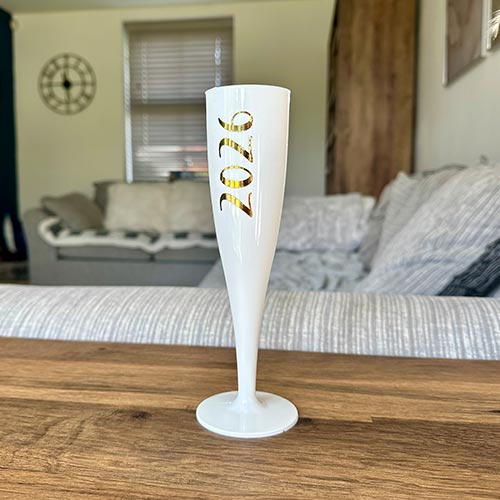 2026 New Year's Eve Party Champagne / Prosecco White Plastic Flute Product Gallery Image