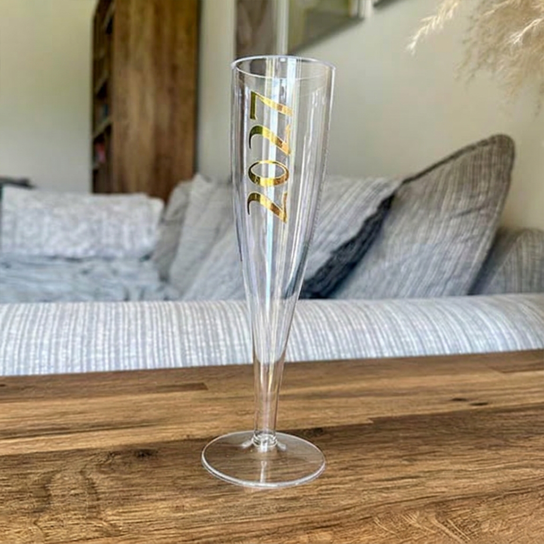 2027 New Year's Eve Party Champagne / Prosecco Clear Plastic Flute
