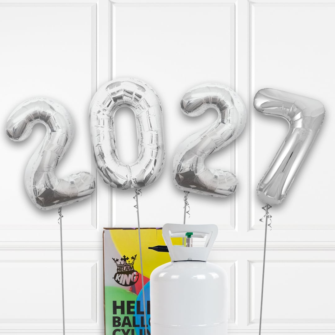 2027 Silver Balloon Kit & Helium Canister