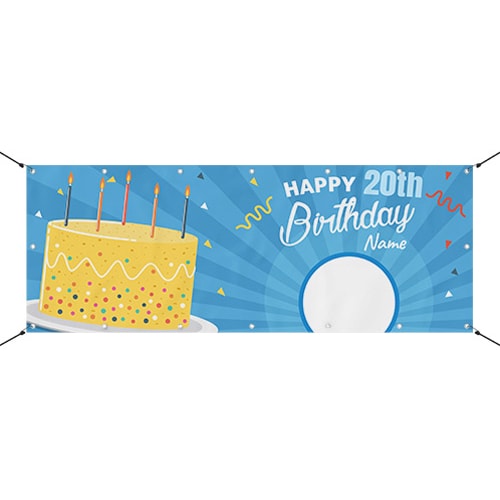 20th Birthday Design Large Personalised Banner – 10ft x 4ft