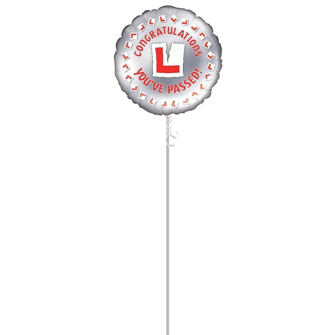 Congratulations You've Passed Driving Licence Round Foil Helium Balloon - Inflated Balloon in a Box