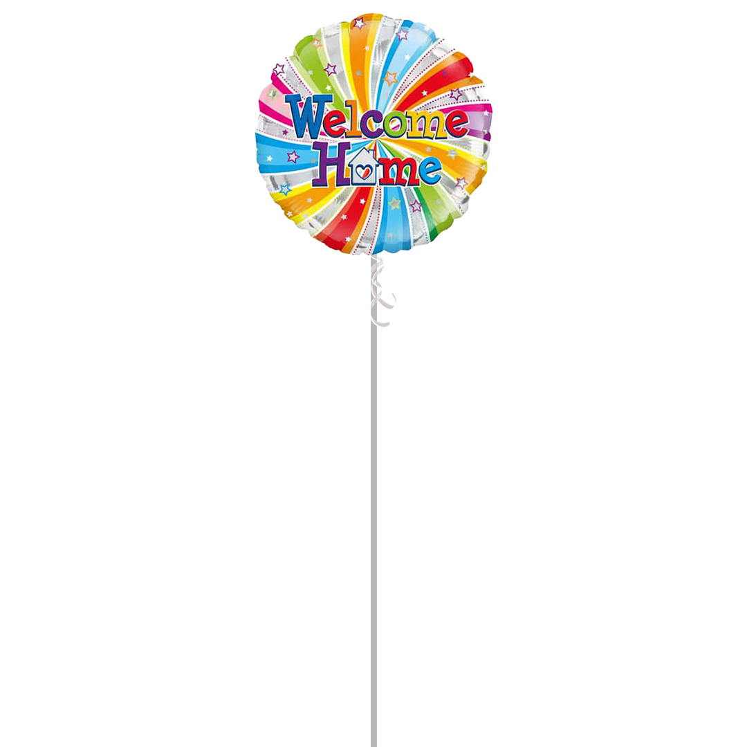 Welcome Home Swirl Round Foil Balloon - Inflated Balloon in a Box Product Gallery Image