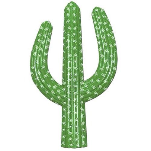 Green and White Plastic Cactus - 24 Inches / 61cm Product Image