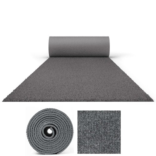 25 Metres Exhibition Quality Ribbed Heavy Duty Grey Carpet Runner 2 Metres Wide Product Gallery Image