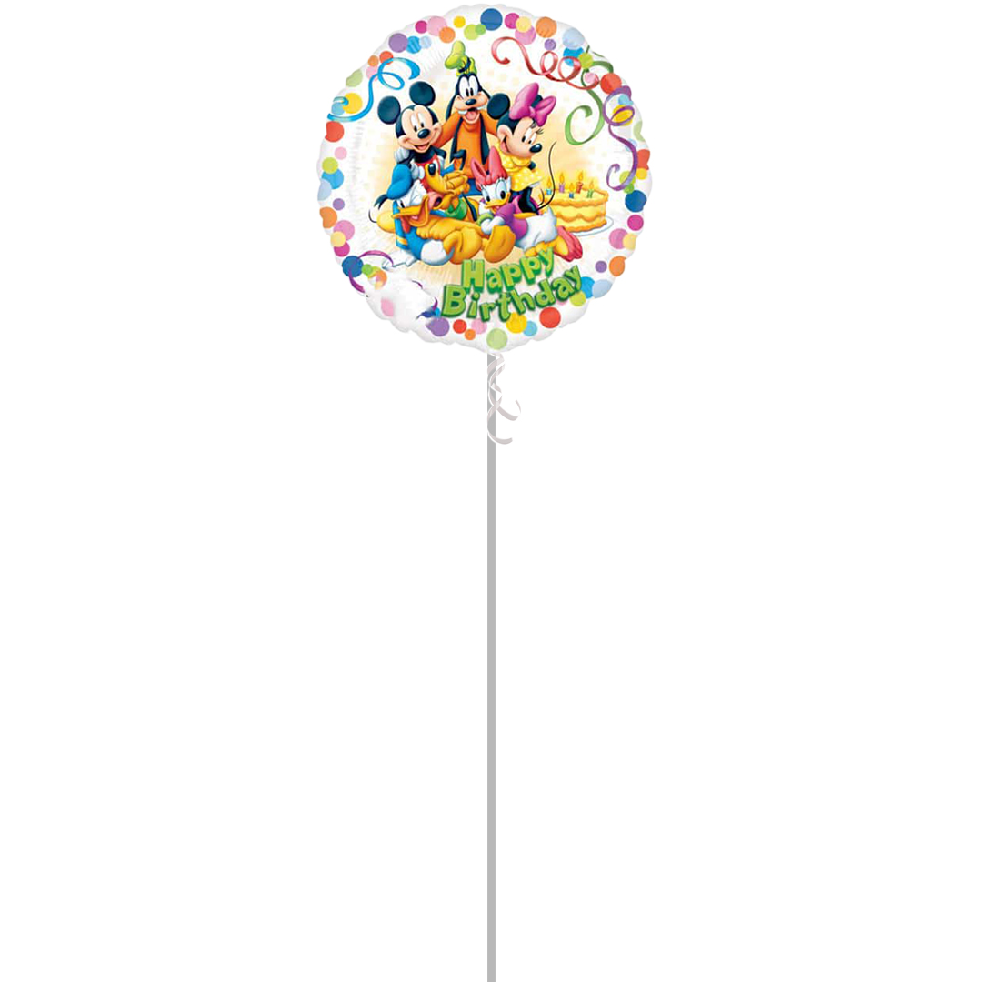 Mickey Mouse And Friends Happy Birthday Round Foil Balloon - Inflated Balloon in a Box Product Gallery Image