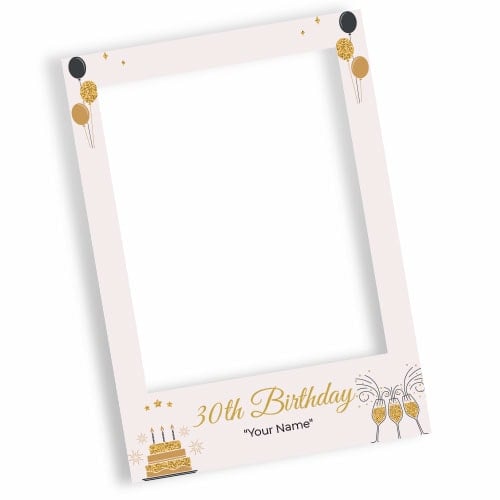 30th Birthday Cream Personalised Selfie Frame Photo Prop Product Image