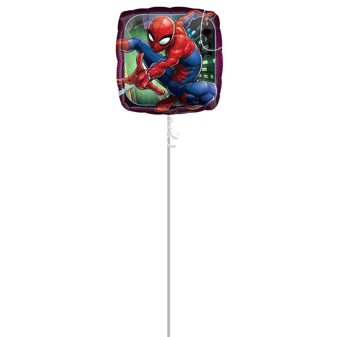 Spider-Man Square Foil Helium Balloon - Inflated Balloon in a Box Product Gallery Image