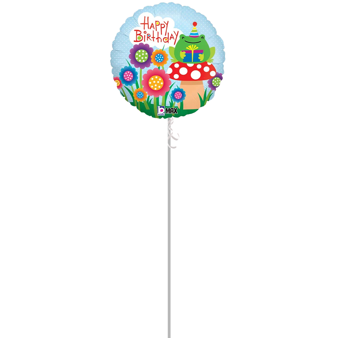 Garden Birthday Round Foil Helium Balloon - Inflated Balloon in a Box Product Gallery Image