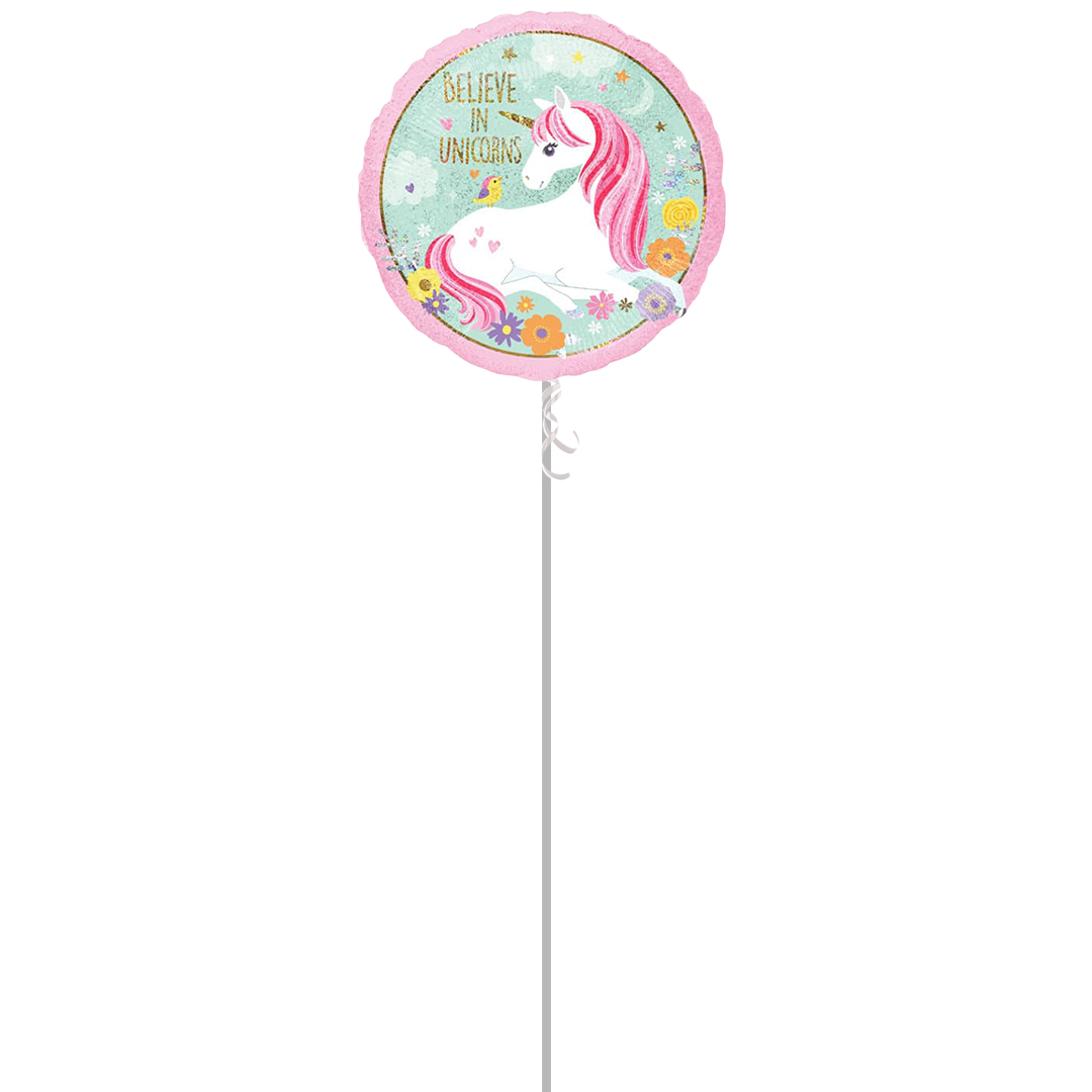 Magical Unicorn Holographic Foil Helium Balloon - Inflated Balloon in a Box