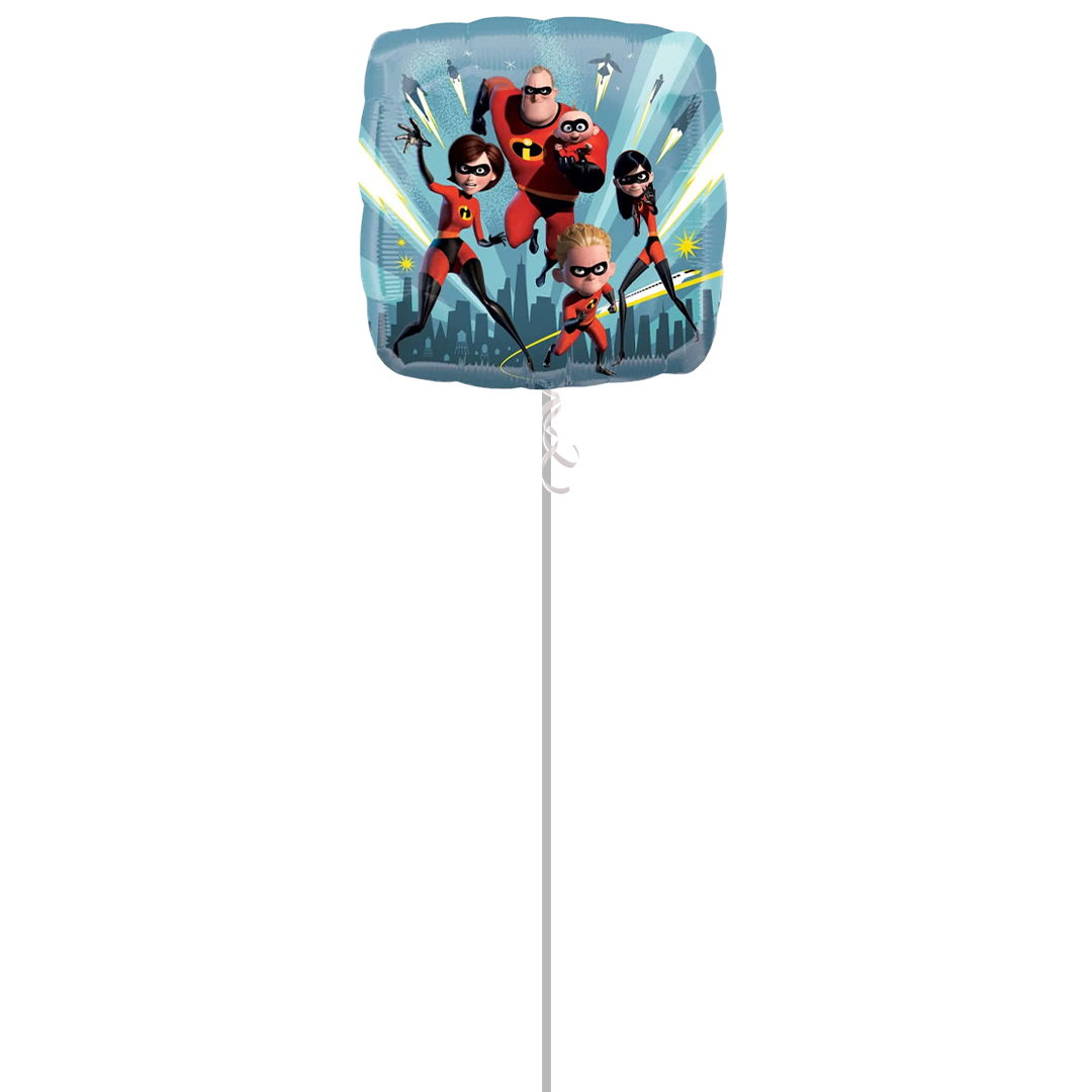Incredibles 2 Square Foil Helium Balloon - Inflated Balloon in a Box Product Gallery Image
