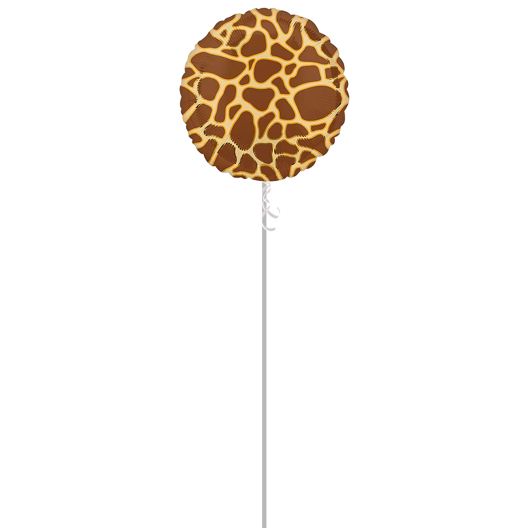 Animalz Giraffe Print Round Foil Helium Balloon - Inflated Balloon in a Box Product Gallery Image