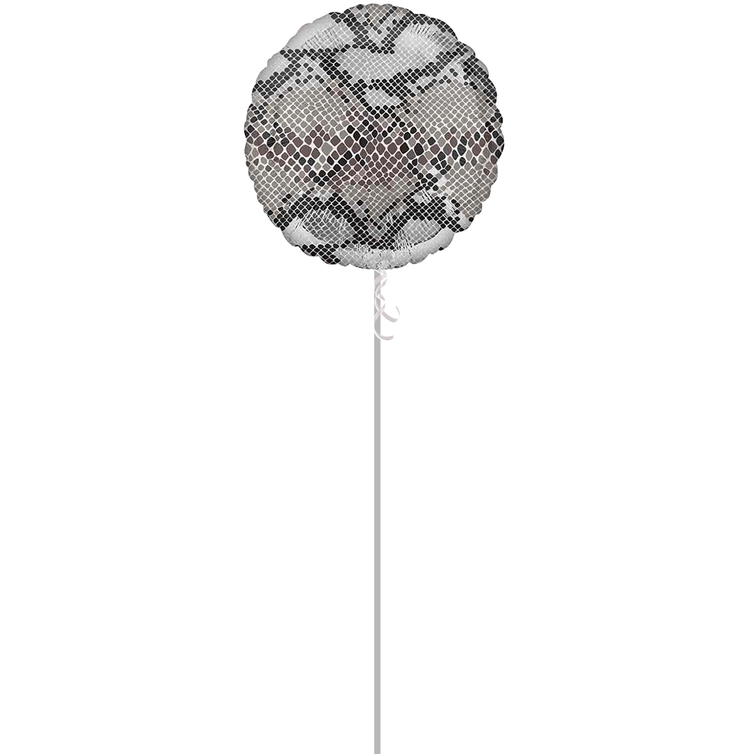 Animalz Snake Skin Print Round Foil Helium Balloon - Inflated Balloon in a Box Product Gallery Image