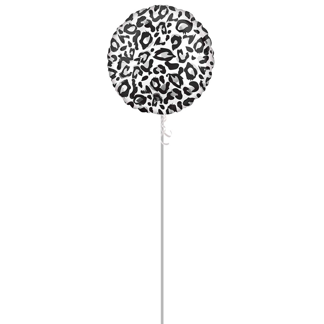 Animalz Snow Leopard Print Round Foil Helium Balloon - Inflated Balloon in a Box Product Gallery Image