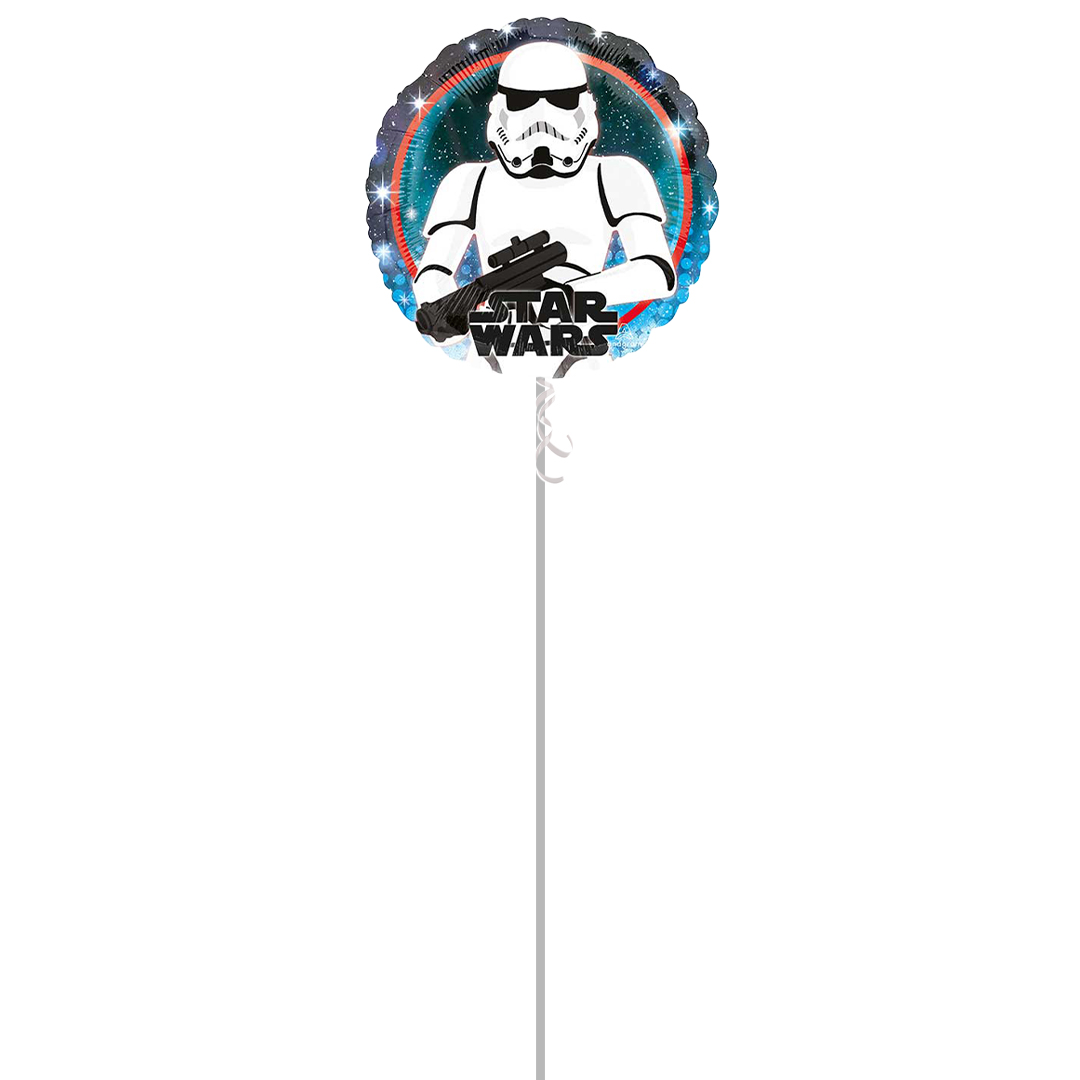 Star Wars Storm Trooper Round Foil Helium Balloon - Inflated Balloon in a Box Product Gallery Image