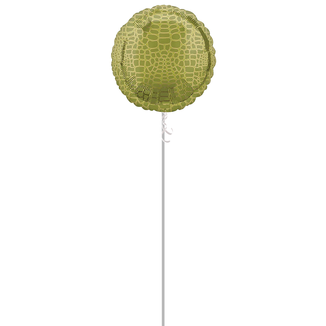 Animalz Alligator Print Round Foil Helium Balloon - Inflated Balloon in a Box Product Gallery Image