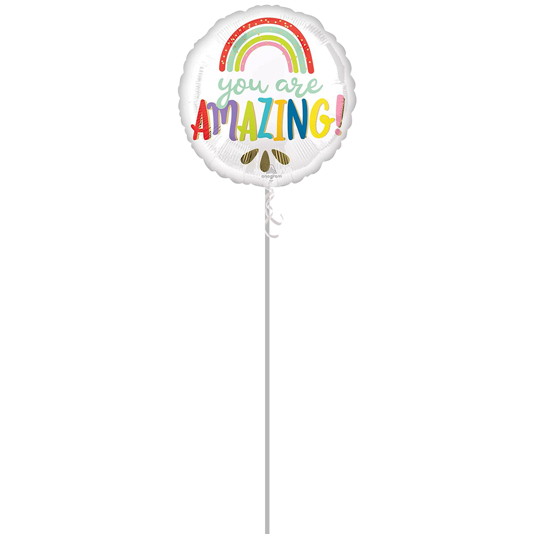 You are Amazing Rainbow Round Foil Helium Balloon - Inflated Balloon in a Box