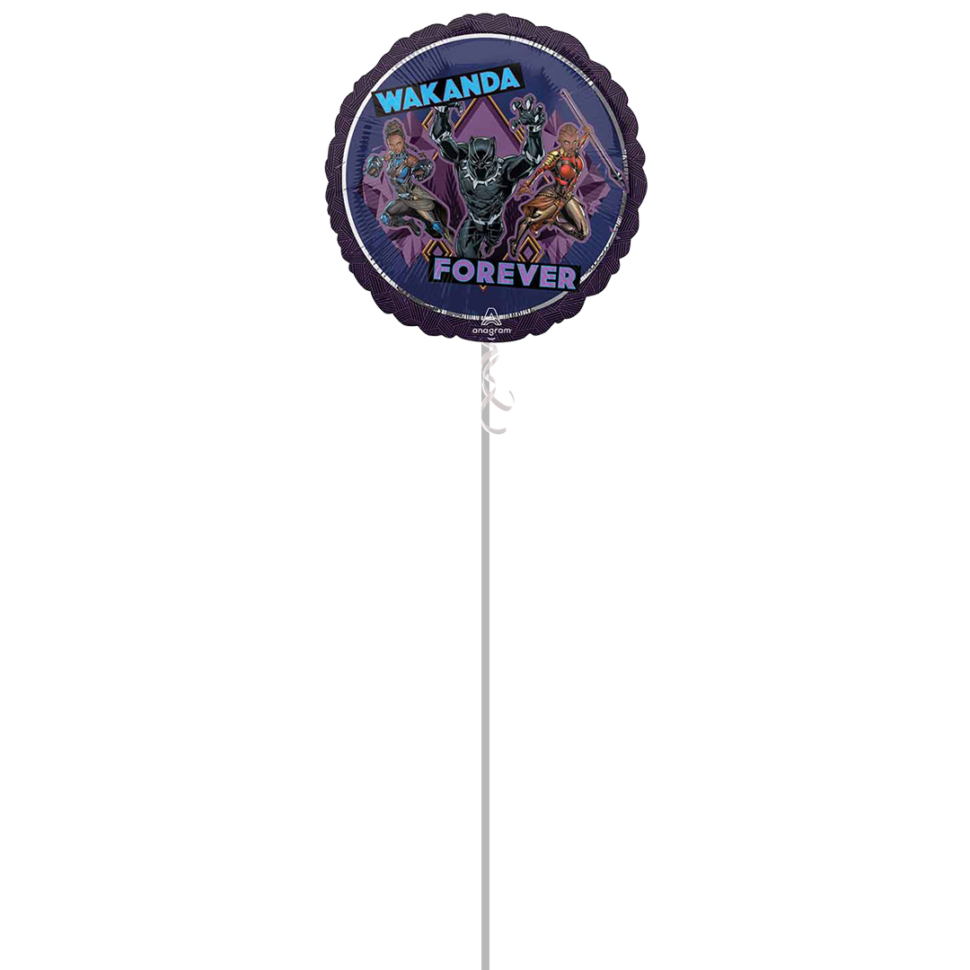 Marvel Black Panther Round Foil Helium Balloon - Inflated Balloon in a Box Product Gallery Image