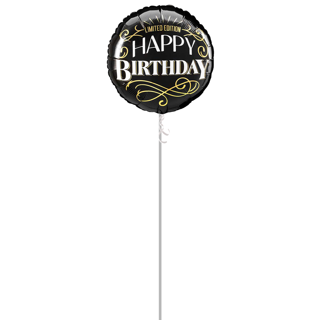 Aged to Perfection Happy Birthday Round Foil Helium Balloon - Inflated Balloon in a Box Product Gallery Image