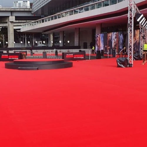 1 Metre Wide Deluxe Exhibition Quality Ribbed Heavy Duty Red Carpet Runner Product Gallery Image
