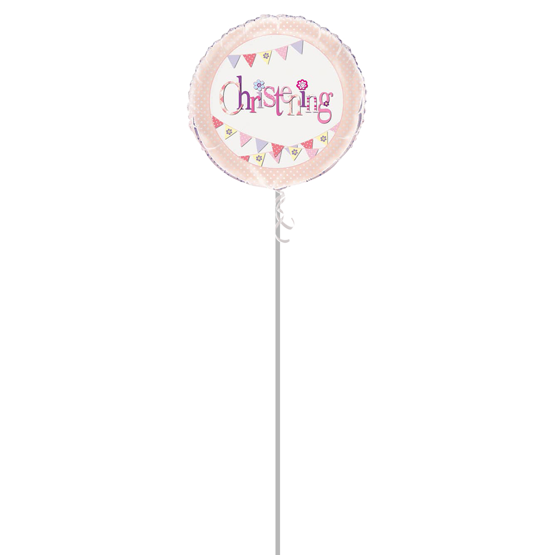 Christening Pink Foil Balloon - Inflated Balloon in a Box