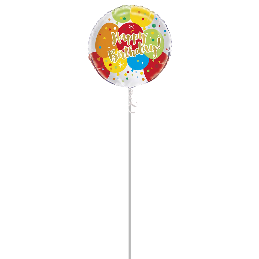 Glitzy Gold Birthday Round Foil Balloon - Inflated Balloon in a Box Product Gallery Image