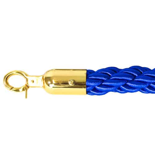 6 Prestige Brass Poles With 4 Blue Braided Ropes Product Gallery Image