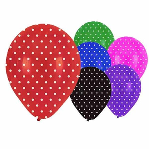 Assorted Dots Latex Balloons 30cm / 12 in - Pack of 6 Product Image