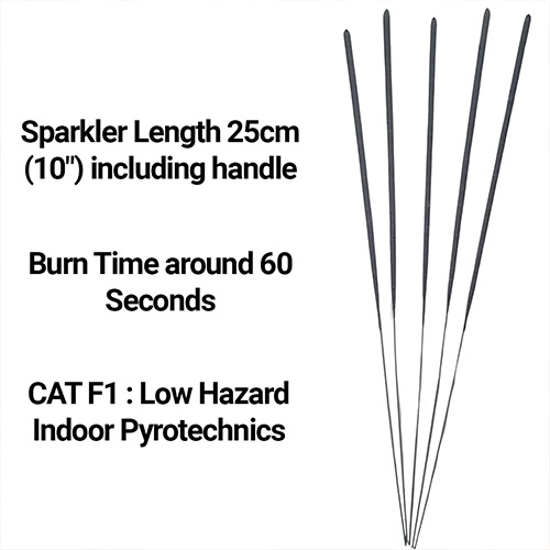 6 Hand Held Sparklers 25cm - 1 Pack of 6 Product Gallery Image