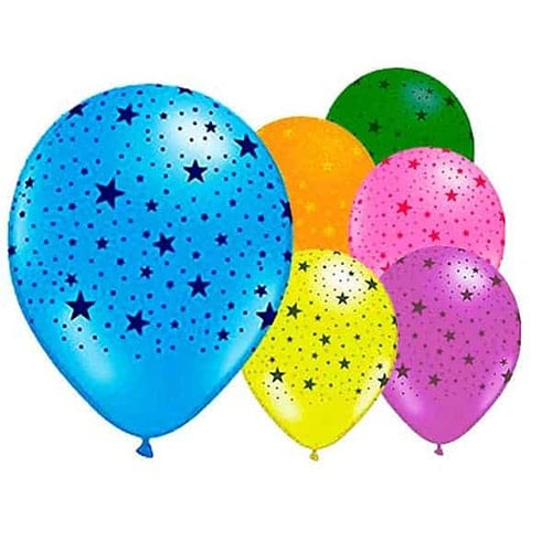 Assorted Stars Latex Balloons 30cm / 12 in - Pack of 6 Product Image