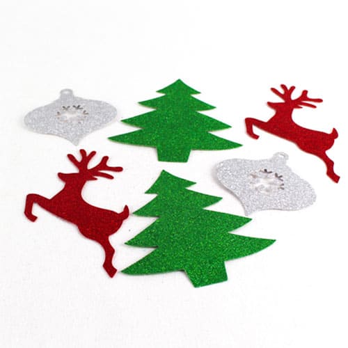 Assorted Christmas Mini Glitter Cutouts - Pack of 6 Product Image