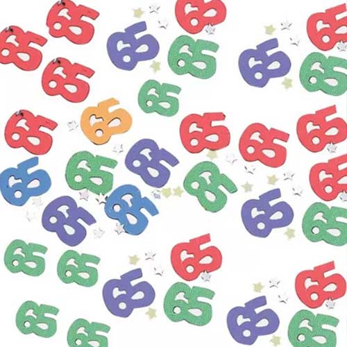 65th Birthday Multicolour Metallic Table Confetti 14g Product Gallery Image
