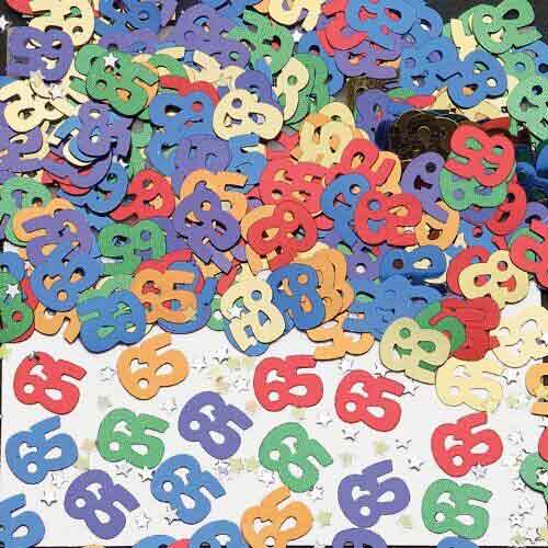65th Birthday Multicolour Metallic Table Confetti 14g Product Gallery Image