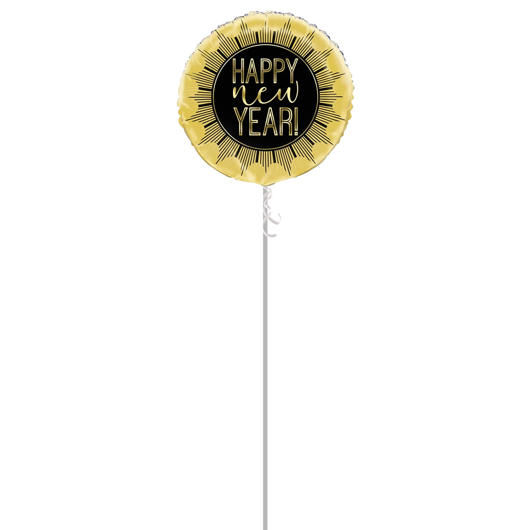 Roaring New Year Round Foil Helium Balloon - Inflated Balloon in a Box Product Gallery Image