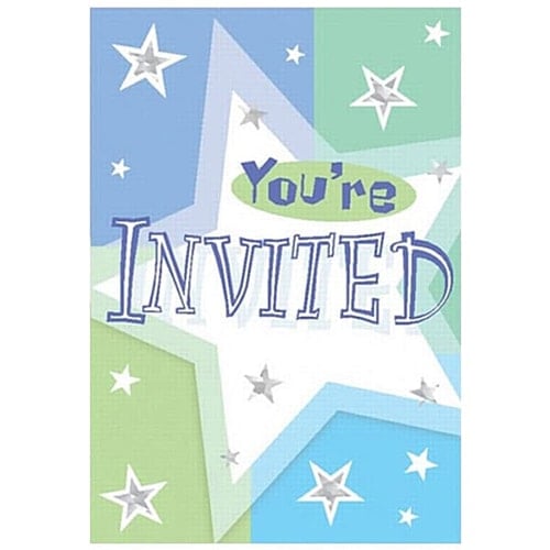 Birthday Shimmer Invitations with Envelopes - Pack of 8 Product Image