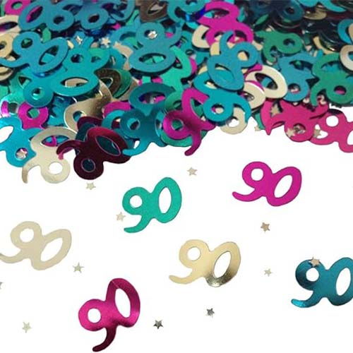 90th Birthday Assorted Metallic Table Confetti 14g Product Image