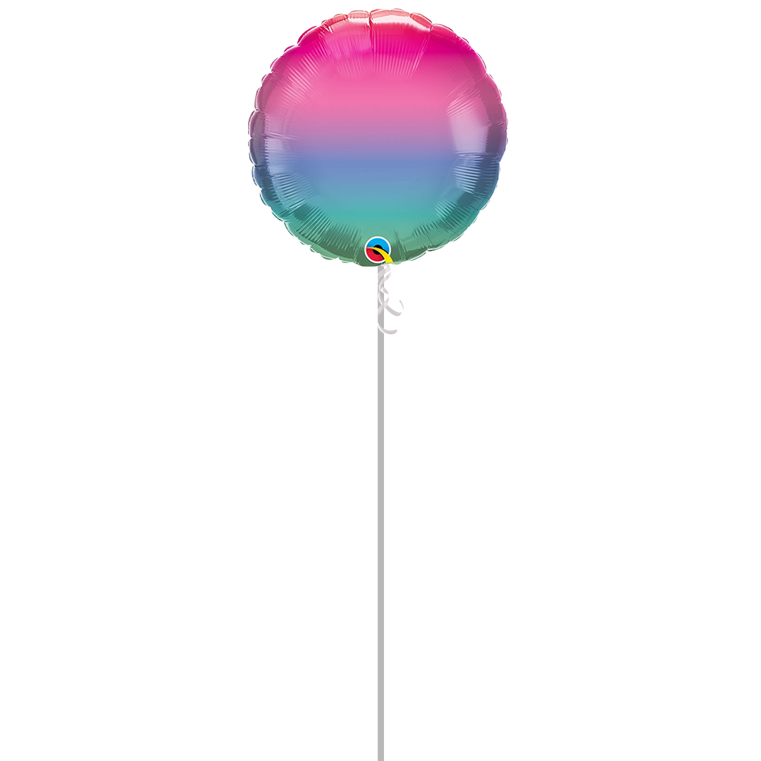 Jewel Ombre Round Foil Helium Qualatex Balloon - Inflated Balloon in a Box