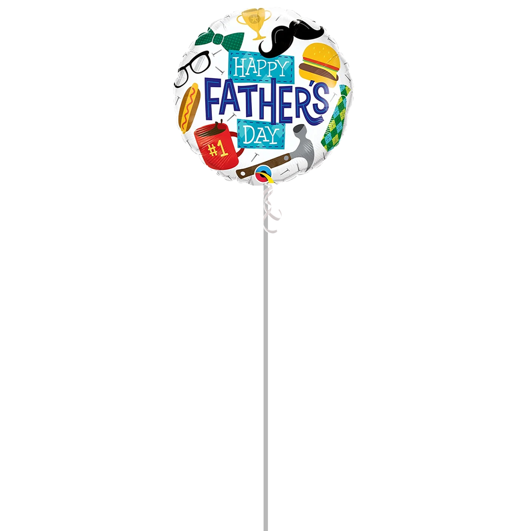 Everything Father's Day Round Foil Helium Qualatex Balloon - Inflated Balloon in a Box